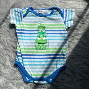 Blue and White Striped Onsie